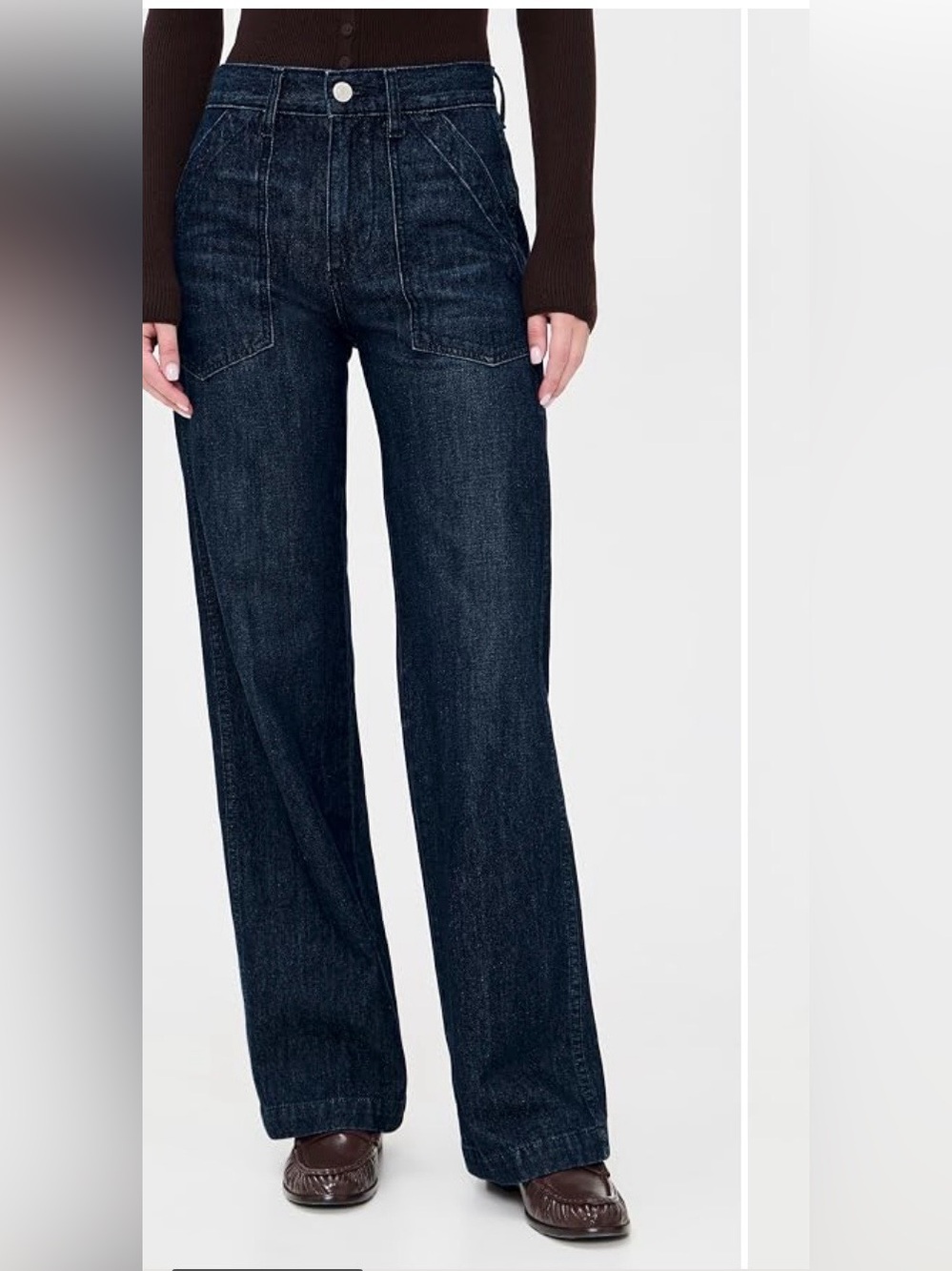 AMO Greta Dark Wash Wide-Leg Trouser Jeans